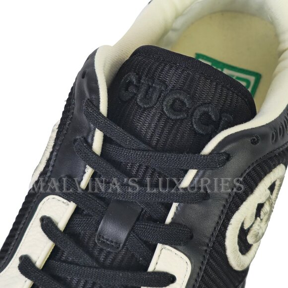 GUCCI SNEAKERS MENS BLACK MAC 80 EMBROIDERED SHOES w LOGO - Picture 10 of 15
